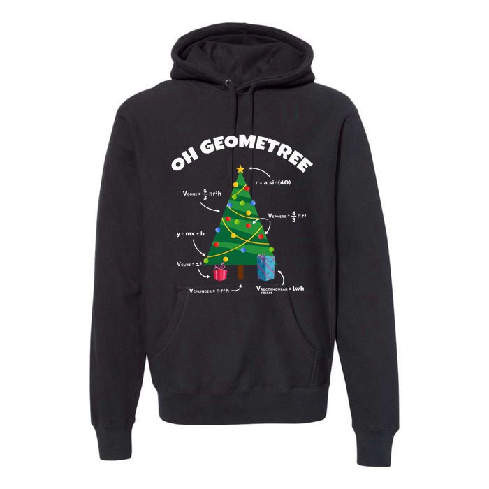 Oh Geometree Funny Christmas Tree Math Teacher Premium Hoodie