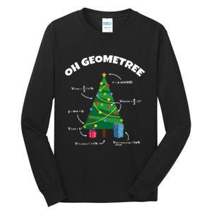 Oh Geometree Funny Christmas Tree Math Teacher Tall Long Sleeve T-Shirt