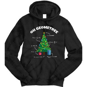 Oh Geometree Funny Christmas Tree Math Teacher Tie Dye Hoodie