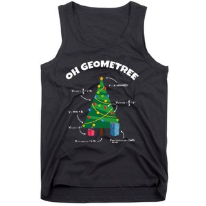 Oh Geometree Funny Christmas Tree Math Teacher Tank Top