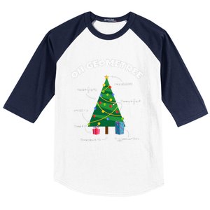 Oh Geometree Funny Christmas Tree Math Teacher Baseball Sleeve Shirt