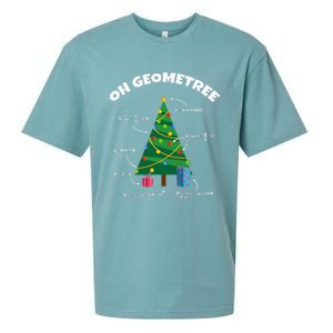 Oh Geometree Funny Christmas Tree Math Teacher Sueded Cloud Jersey T-Shirt