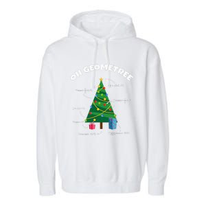 Oh Geometree Funny Christmas Tree Math Teacher Garment-Dyed Fleece Hoodie