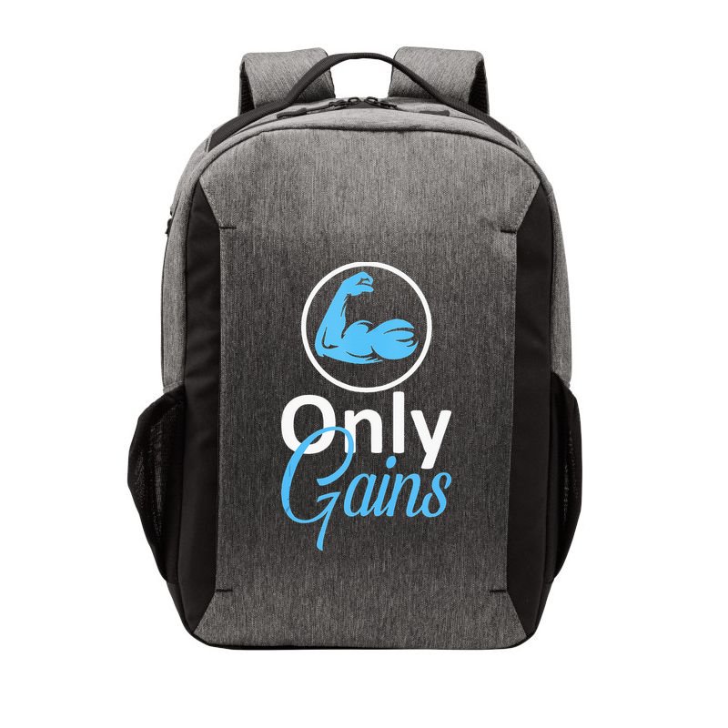 Only Gains Funny Gym Fitness Workout Parody Vector Backpack