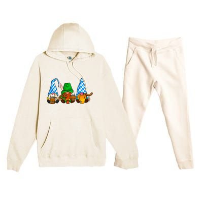 Oktoberfest Gnomes Funny Sausage Bratwurst German Party Premium Hooded Sweatsuit Set