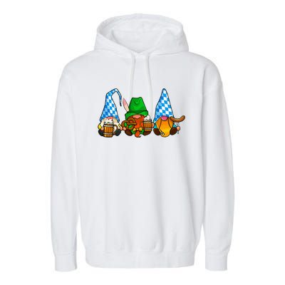 Oktoberfest Gnomes Funny Sausage Bratwurst German Party Garment-Dyed Fleece Hoodie