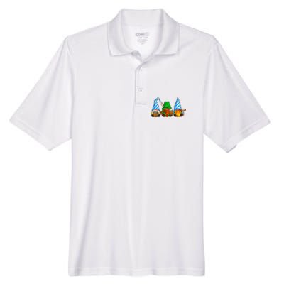 Oktoberfest Gnomes Funny Sausage Bratwurst German Party Men's Origin Performance Pique Polo