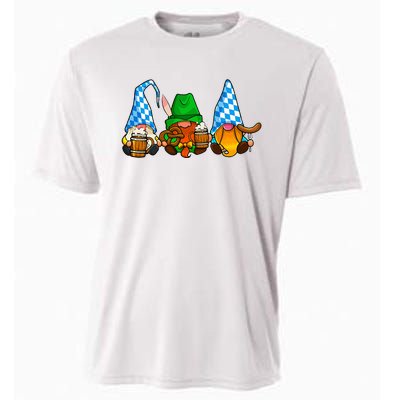 Oktoberfest Gnomes Funny Sausage Bratwurst German Party Cooling Performance Crew T-Shirt