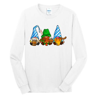 Oktoberfest Gnomes Funny Sausage Bratwurst German Party Tall Long Sleeve T-Shirt