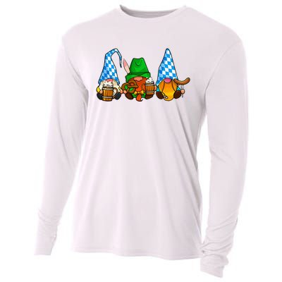 Oktoberfest Gnomes Funny Sausage Bratwurst German Party Cooling Performance Long Sleeve Crew