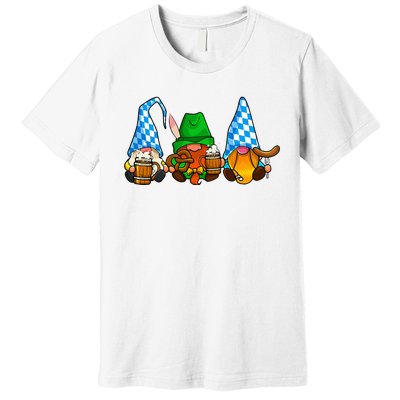 Oktoberfest Gnomes Funny Sausage Bratwurst German Party Premium T-Shirt