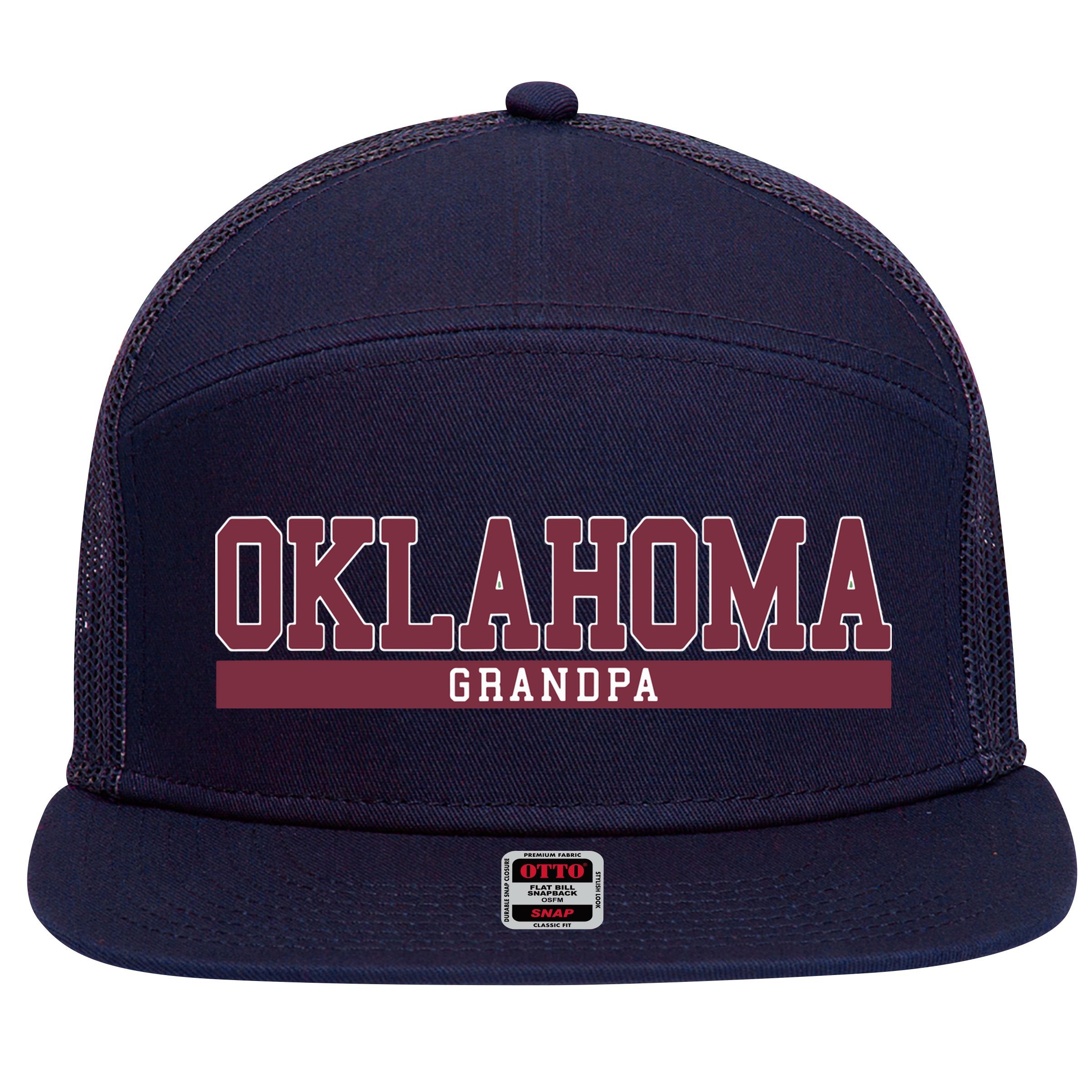 Oklahoma Grandpa Funny 7 Panel Mesh Trucker Snapback Hat