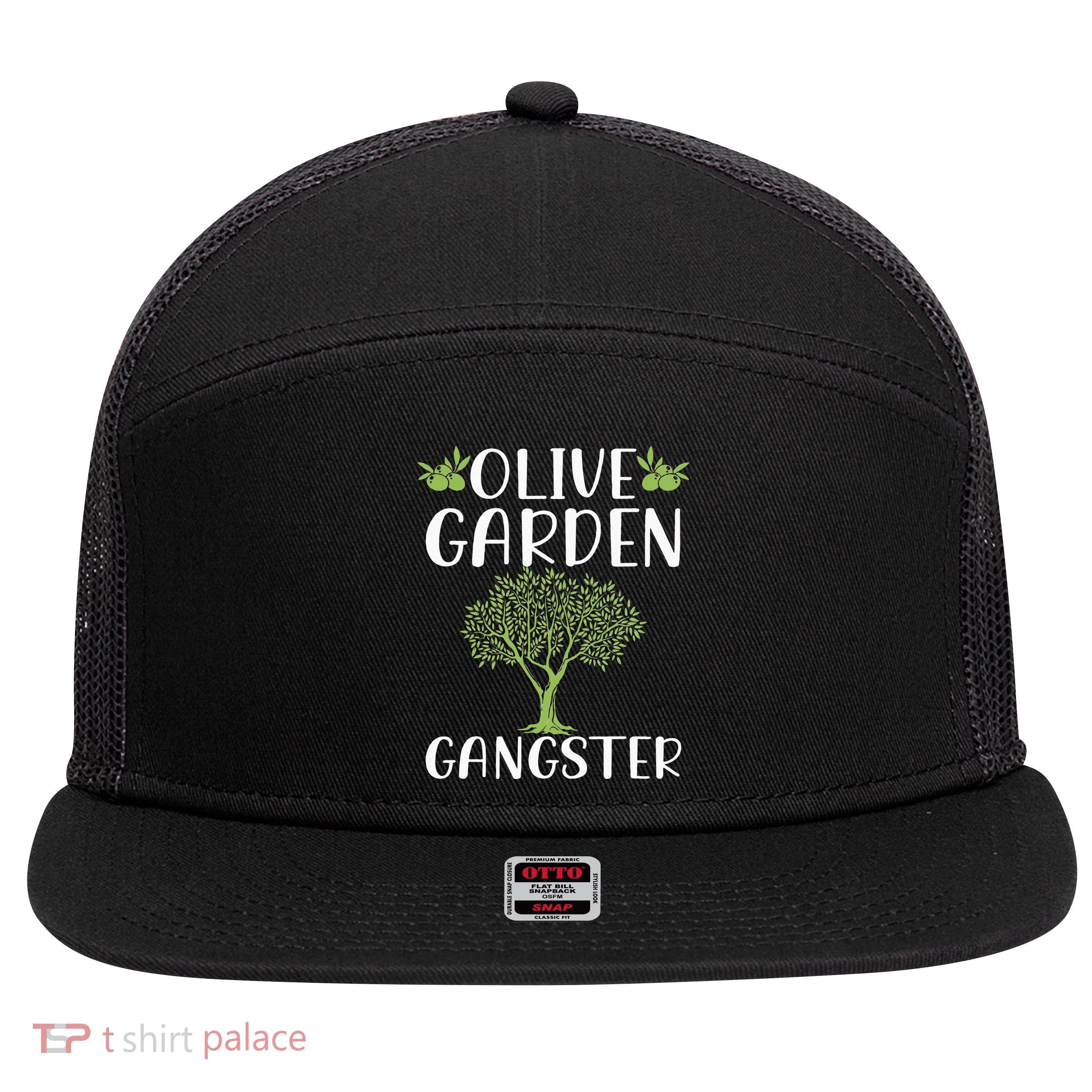 Olive Garden Gardening  Olive 7 Panel Mesh Trucker Snapback Hat