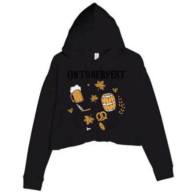 Oktoberfest German Germany Octoberfest Crop Fleece Hoodie