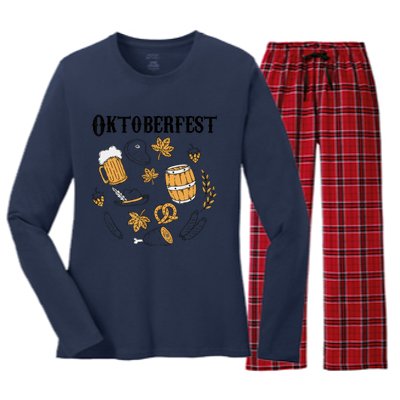 Oktoberfest German Germany Octoberfest Women's Long Sleeve Flannel Pajama Set 