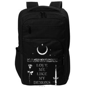 Occult Gothic Grunge Love Me Like My Demons Do Witch Moon Impact Tech Backpack