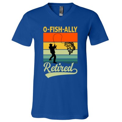 Ofunny Giftfishfunny Giftally Retired Funny Fishing Retirement Vintage Cool Gift V-Neck T-Shirt