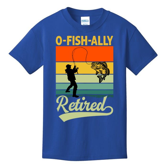 Ofunny Giftfishfunny Giftally Retired Funny Fishing Retirement Vintage Cool Gift Kids T-Shirt