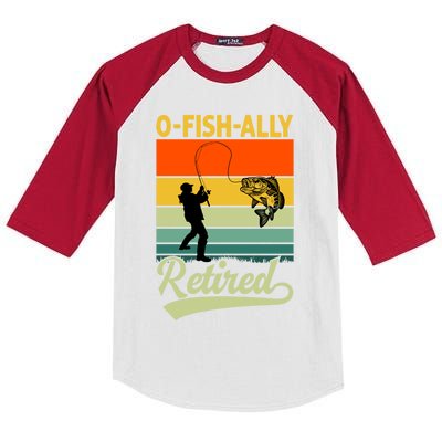 Ofunny Giftfishfunny Giftally Retired Funny Fishing Retirement Vintage Cool Gift Kids Colorblock Raglan Jersey