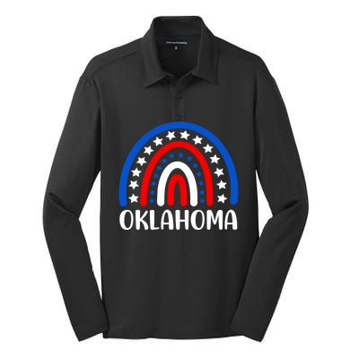 Oklahoma Great Gift I Love Oklahoma Usa Gift Silk Touch Performance Long Sleeve Polo