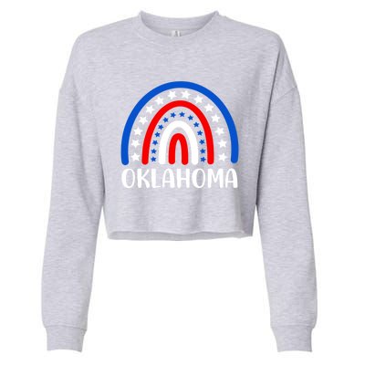 Oklahoma Great Gift I Love Oklahoma Usa Gift Cropped Pullover Crew