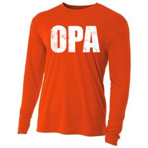 Opa Ger Grandfather FatherS Day Gift Grandpa Opa Gift Cooling Performance Long Sleeve Crew