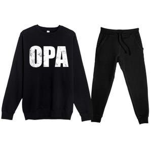 Opa Ger Grandfather FatherS Day Gift Grandpa Opa Gift Premium Crewneck Sweatsuit Set