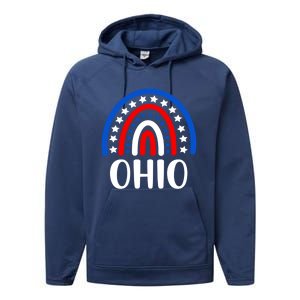 Ohio Great Gift I Love Ohio Usa Meaningful Gift Performance Fleece Hoodie