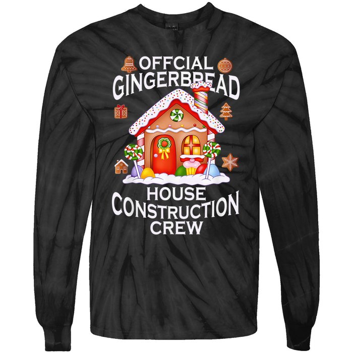 Official Gingerbread House Construction Crew Decorating Tie-Dye Long Sleeve Shirt