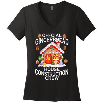 Official Gingerbread House Construction Crew Decorating Women's V-Neck T-Shirt
