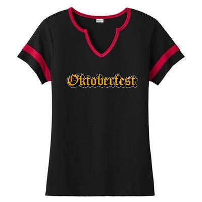 Oktoberfest German Holiday Festive Ladies Halftime Notch Neck Tee