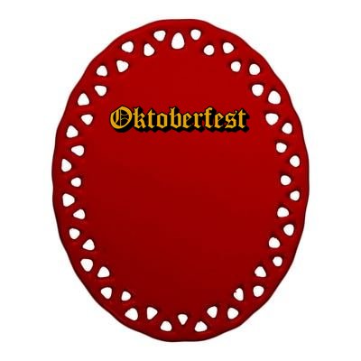 Oktoberfest German Holiday Festive Ceramic Oval Ornament