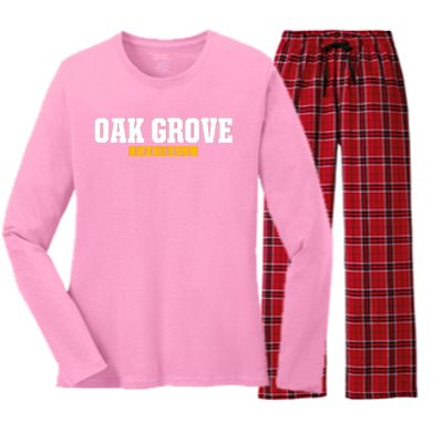 Oak Grove High School Football Hs Women's Long Sleeve Flannel Pajama Set 