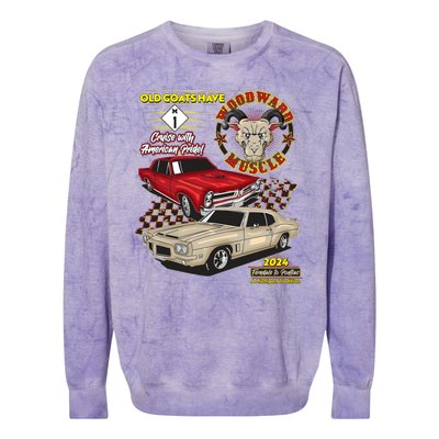 Old Goats Have Woodward Muscle 2024 Colorblast Crewneck Sweatshirt