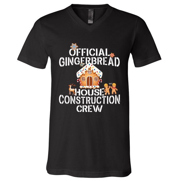 Official Gingerbread House Construction Crew Decorating V-Neck T-Shirt