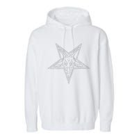 Occult Goat Head Baphomet Pentagram Garment-Dyed Fleece Hoodie