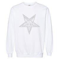 Occult Goat Head Baphomet Pentagram Garment-Dyed Sweatshirt