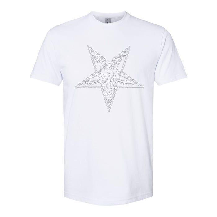 Occult Goat Head Baphomet Pentagram Softstyle CVC T-Shirt