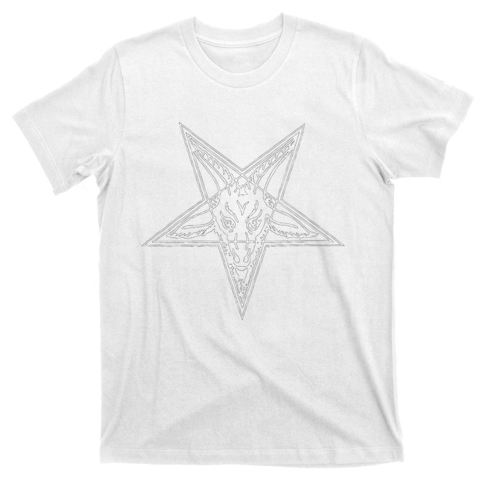 Occult Goat Head Baphomet Pentagram T-Shirt