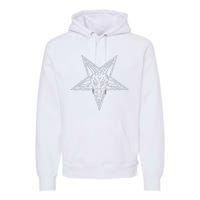 Occult Goat Head Baphomet Pentagram Premium Hoodie