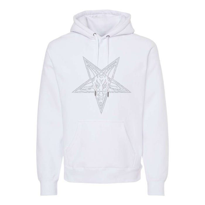 Occult Goat Head Baphomet Pentagram Premium Hoodie