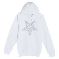 Occult Goat Head Baphomet Pentagram Premium Pullover Hoodie