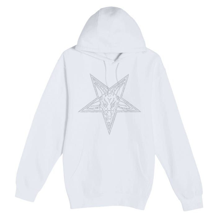 Occult Goat Head Baphomet Pentagram Premium Pullover Hoodie