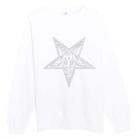 Occult Goat Head Baphomet Pentagram Premium Crewneck Sweatshirt