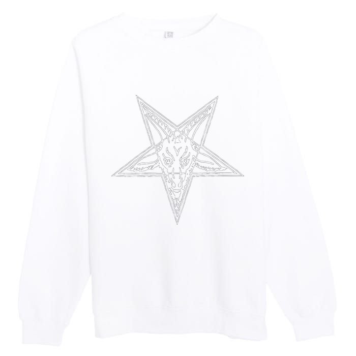 Occult Goat Head Baphomet Pentagram Premium Crewneck Sweatshirt