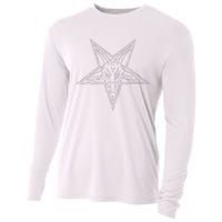 Occult Goat Head Baphomet Pentagram Cooling Performance Long Sleeve Crew