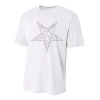 Occult Goat Head Baphomet Pentagram Performance Sprint T-Shirt