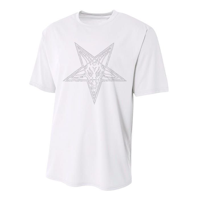 Occult Goat Head Baphomet Pentagram Performance Sprint T-Shirt