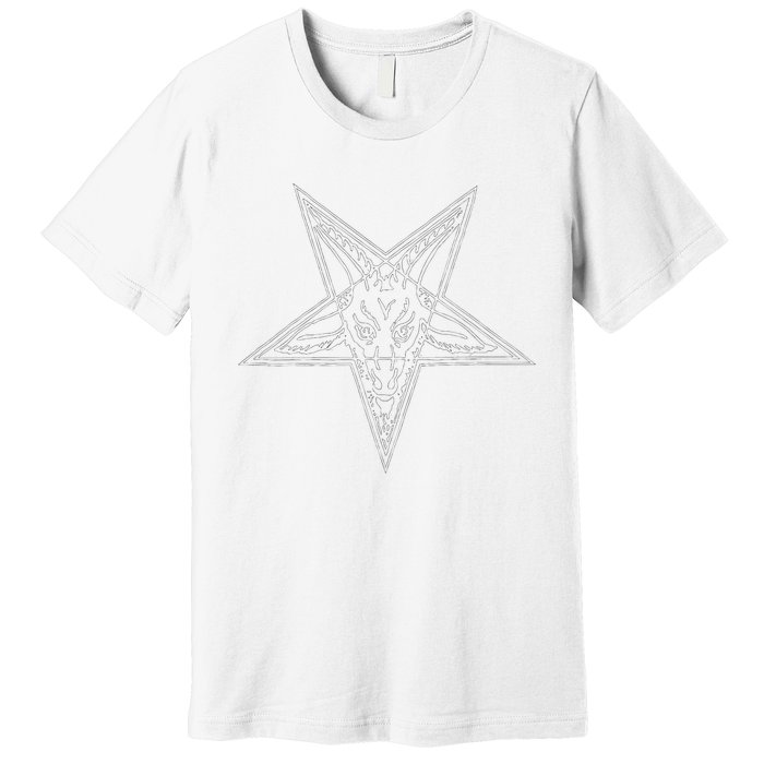 Occult Goat Head Baphomet Pentagram Premium T-Shirt