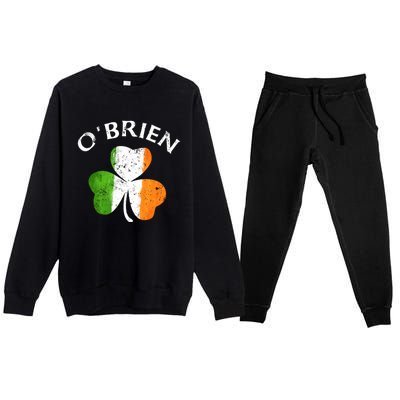 Obrien Gift Irish Family Name St Patricks Day Great Gift Premium Crewneck Sweatsuit Set